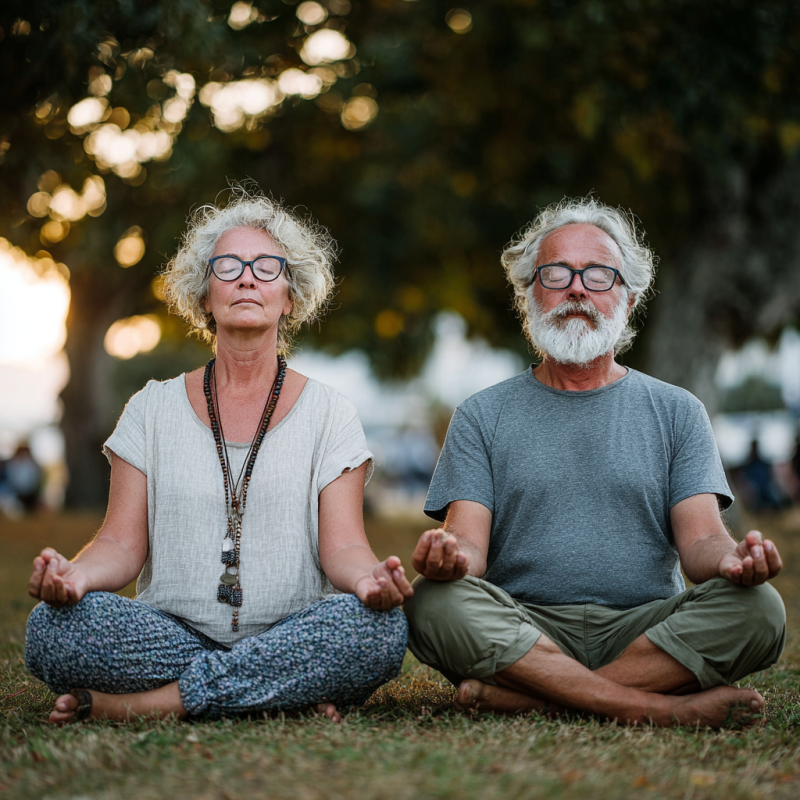 Літня людина в медитації